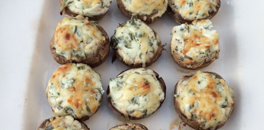 Champignons farcis fromage frais et fines herbes