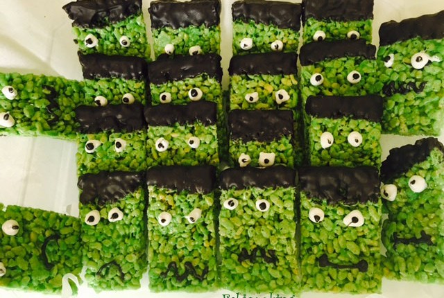Halloween Frankenstein Rice Krispies
