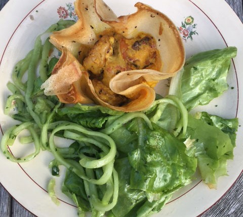 Brick au saumon et crevettes