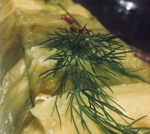 Terrine au poireau et aux deux saumons