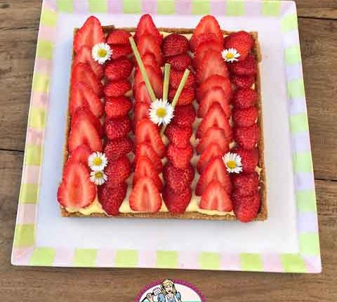 Tarte aux fraises et crème Magik à la citronnelle