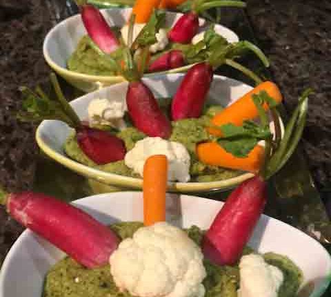 Dip aux fèves et fromage frais de chèvre