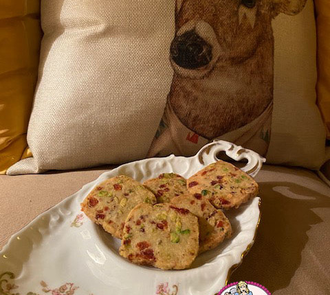 Shortbread pistache et cranberry