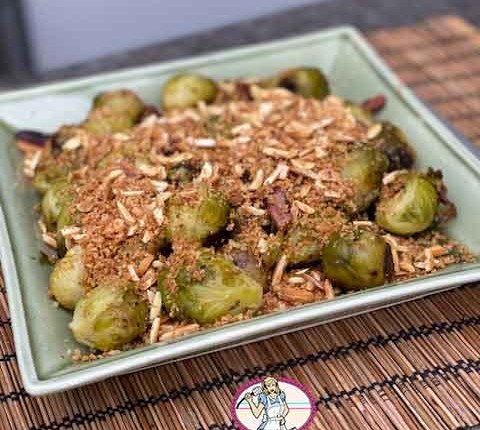 Choux de Bruxelles aux amandes et lardons