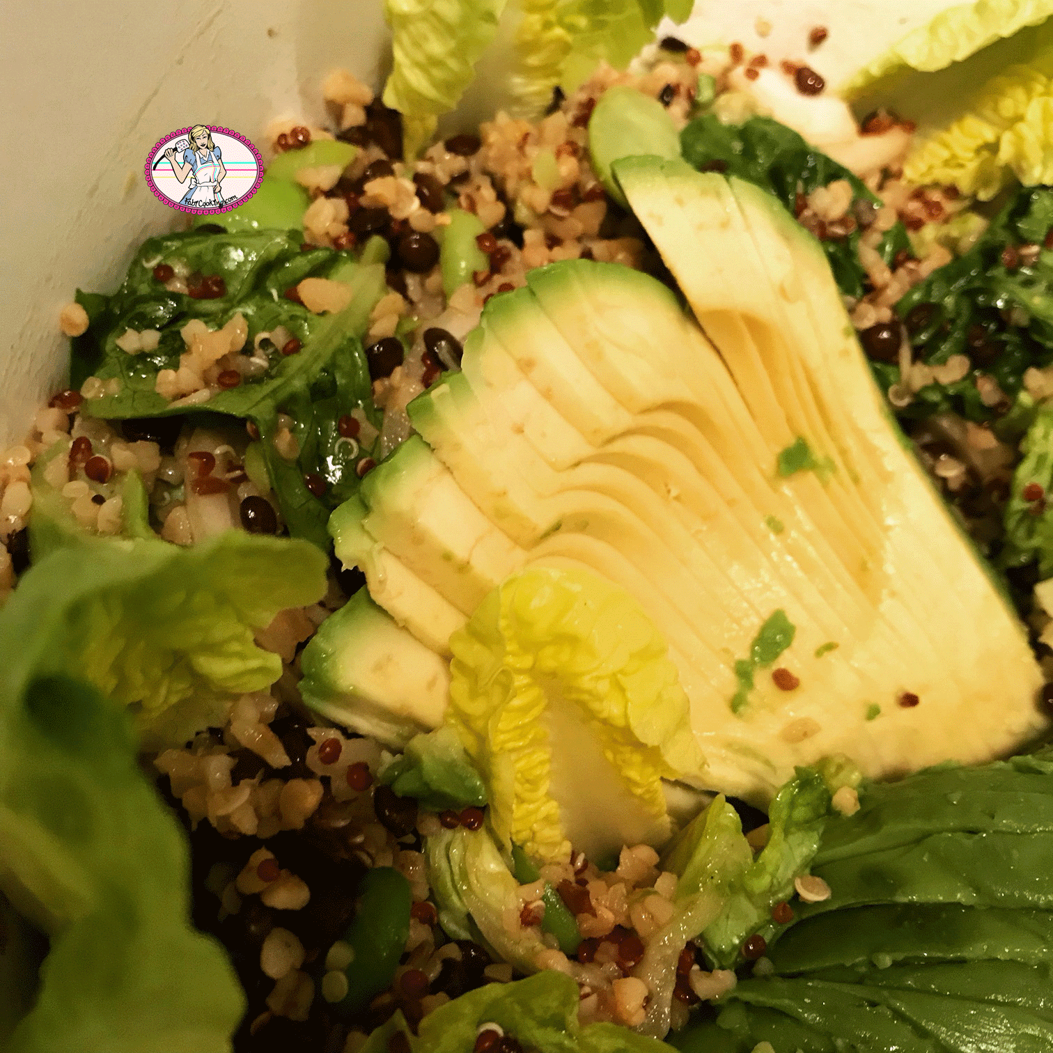 salade de quinoa, avocat, vinaigrette miso