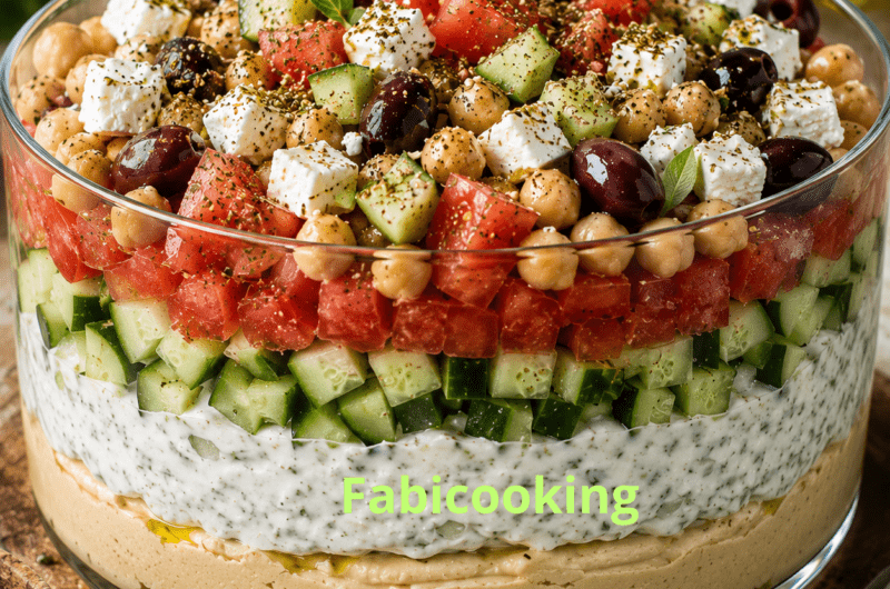 La salade grecque revisitée au houmous et feta