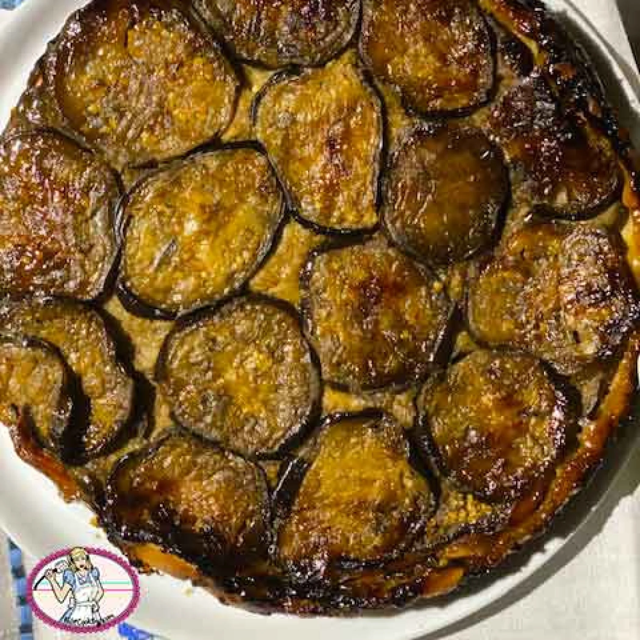 Tatin d'aubergines laquées