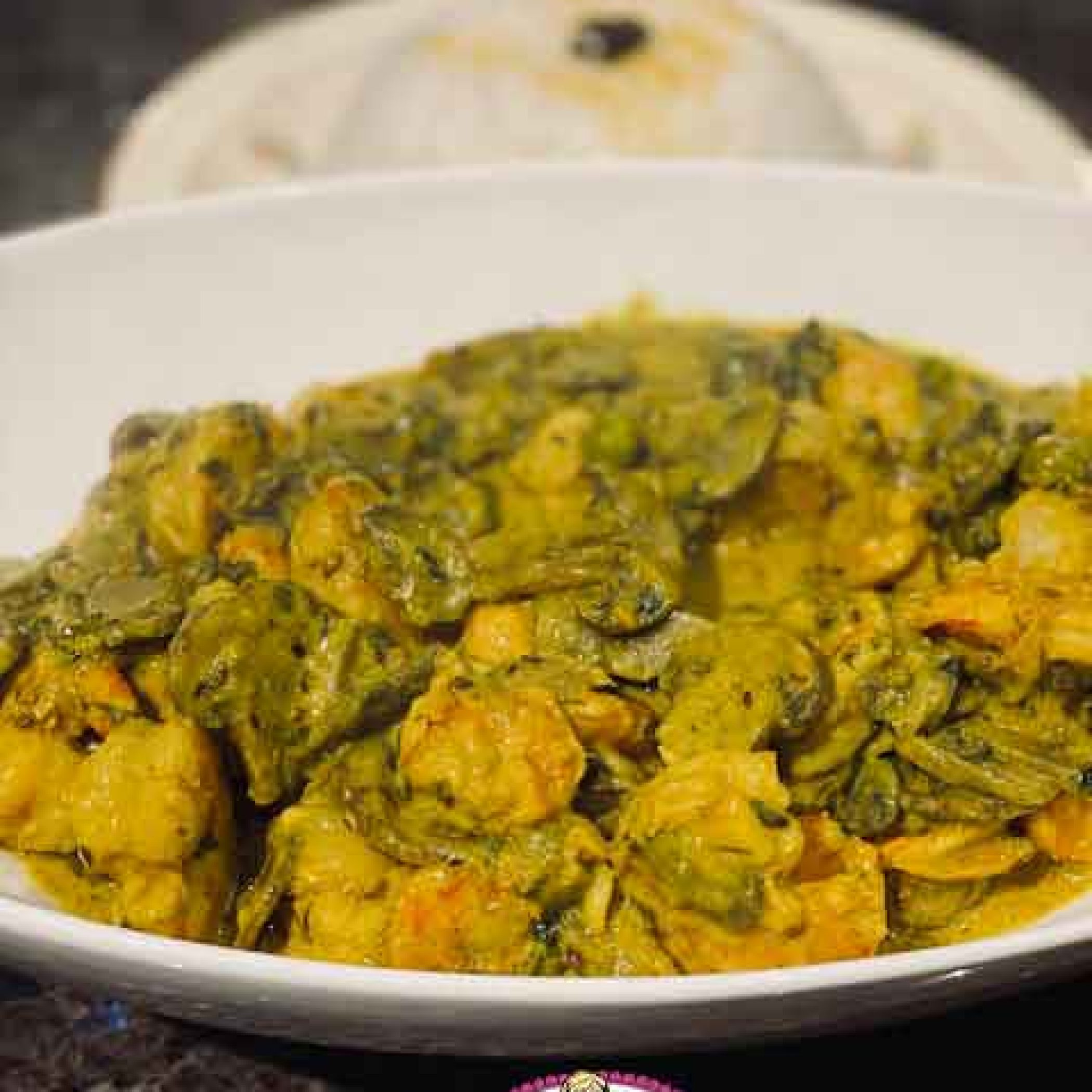 Crevettes au curry et champions