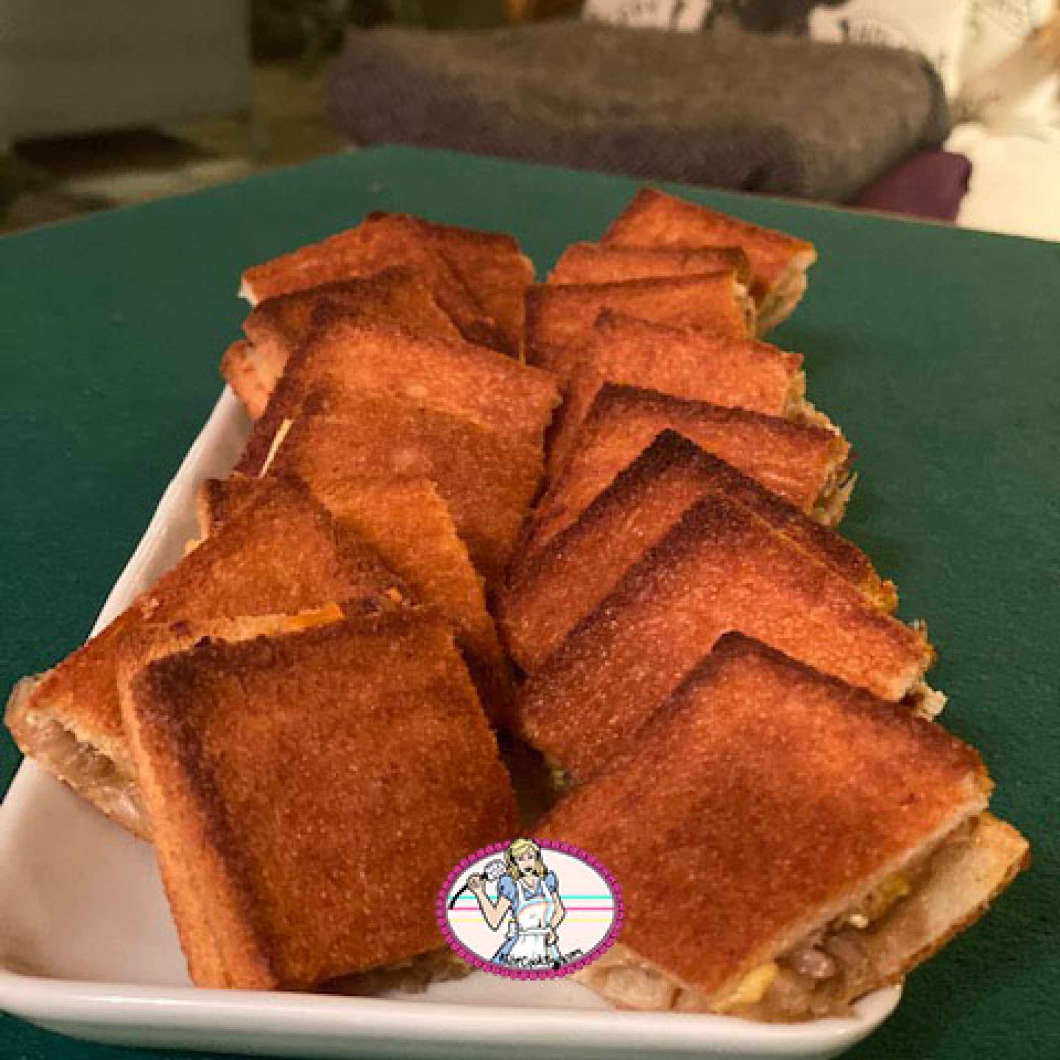 Croque monsieur oignon et cheddar