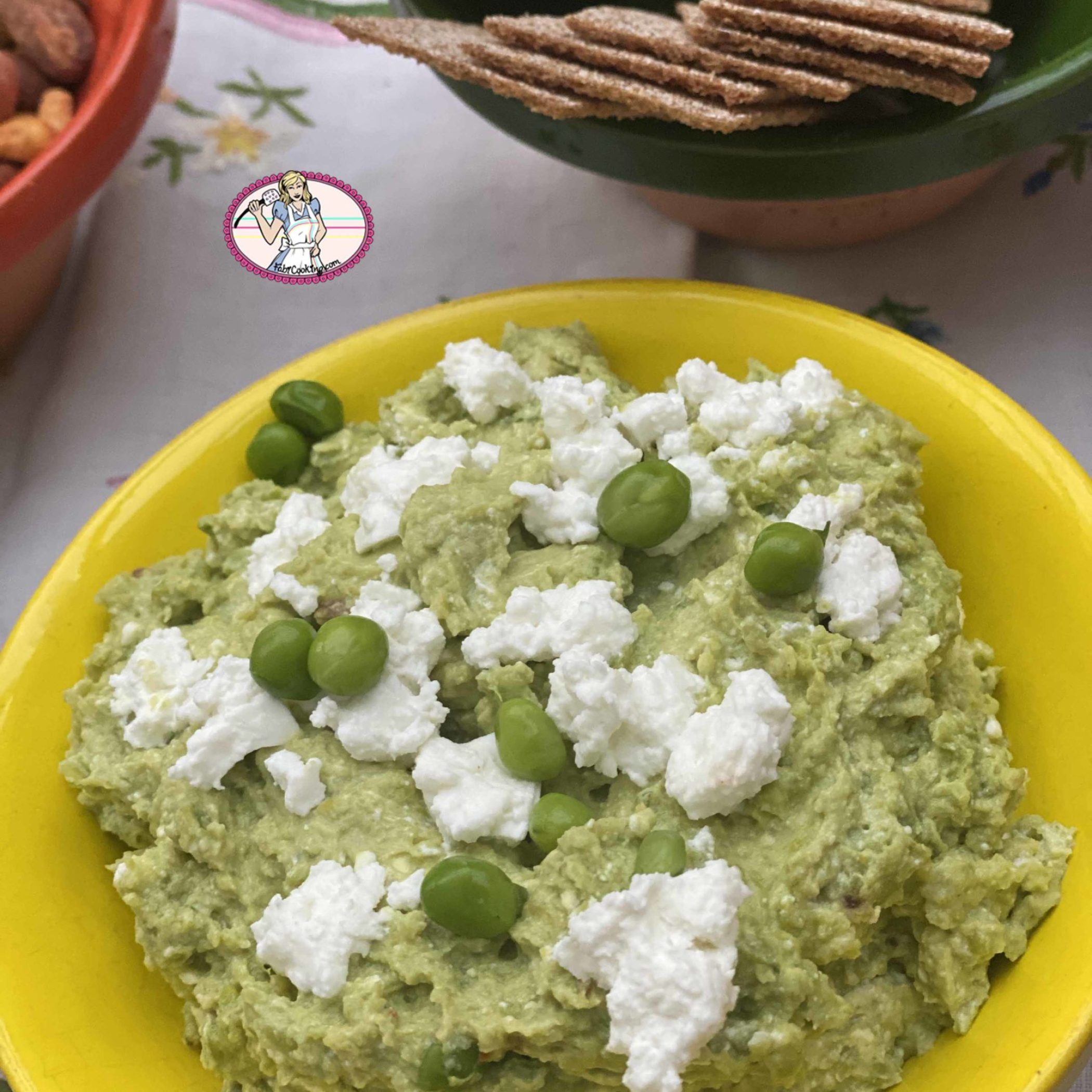 Tartinade fèves et petits pois au chèvre frais
