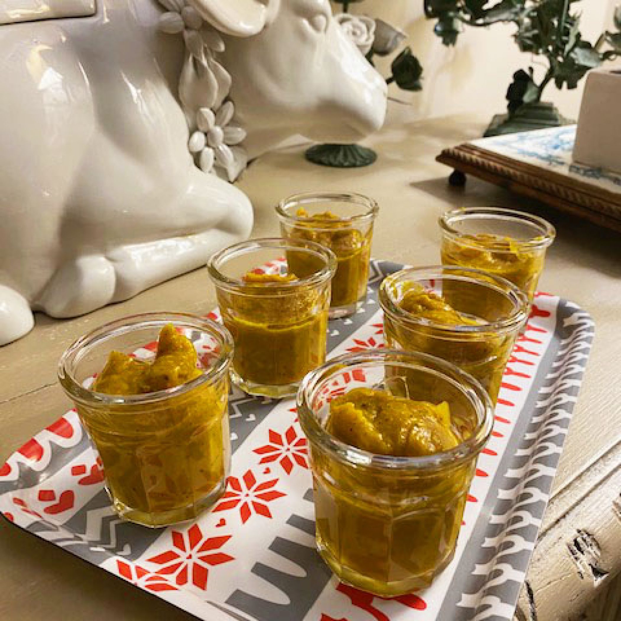 Potage au potimarron , panais et gingembre