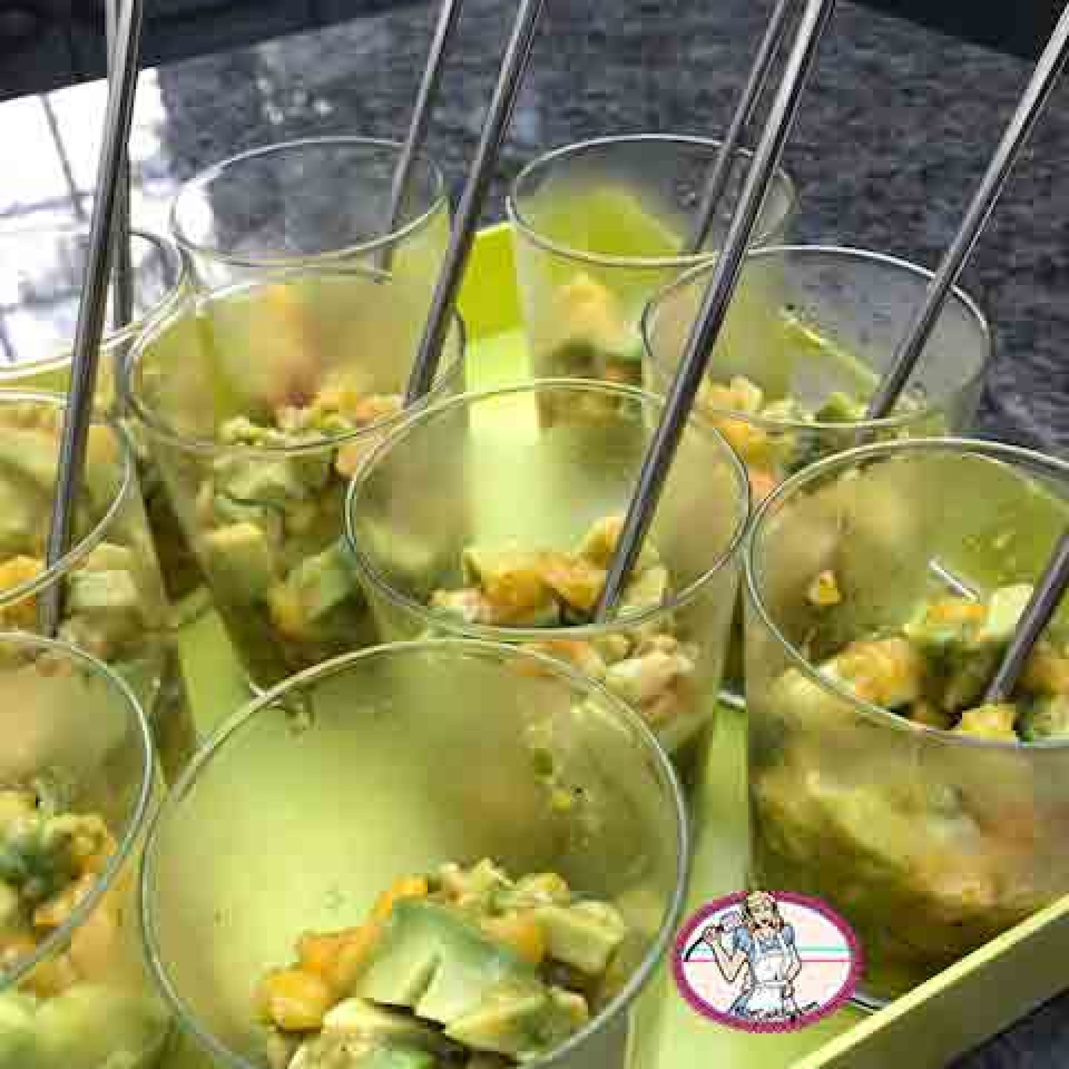 Verrine avocat mangue et crevettes