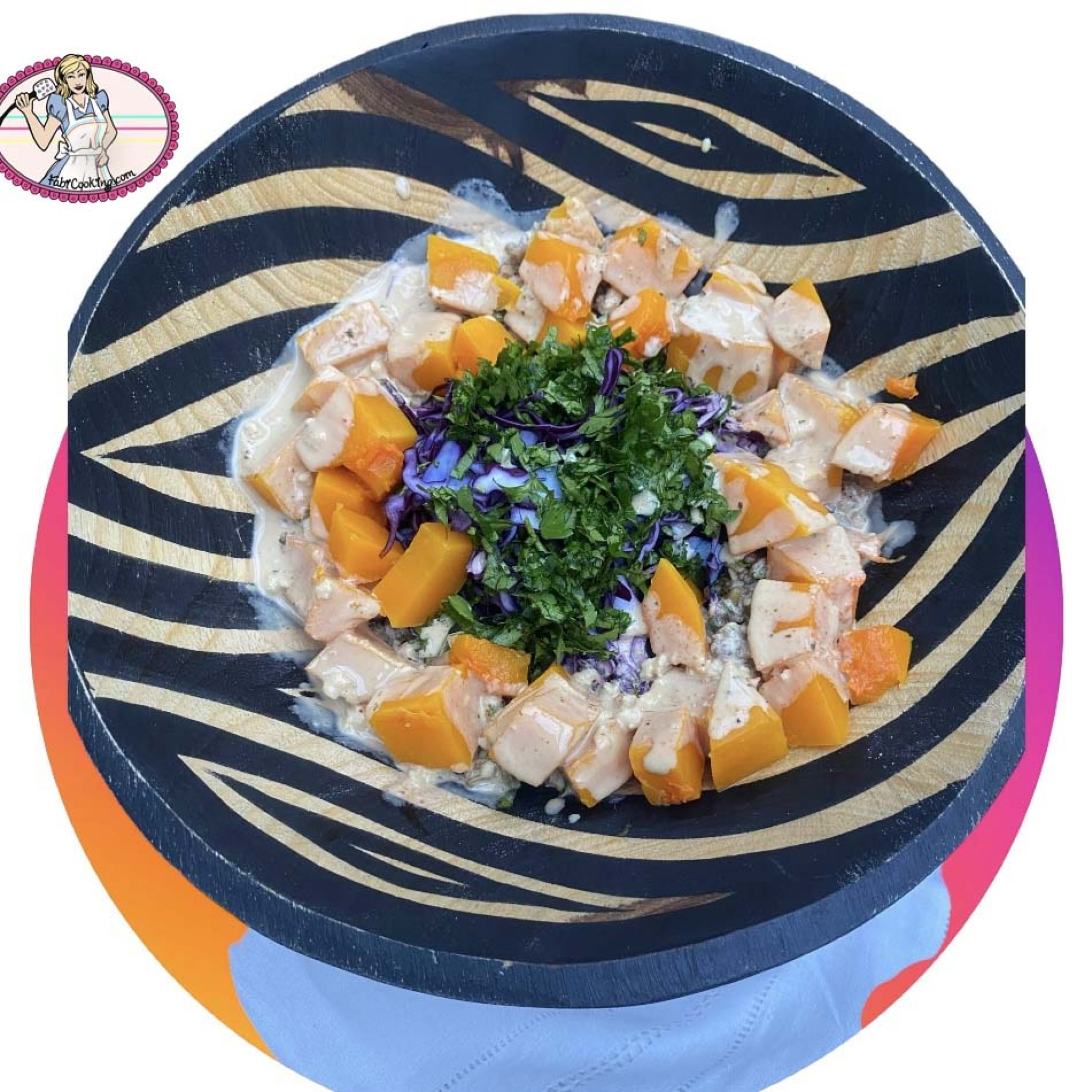 Salade de frikkeh, butternut sauce thin