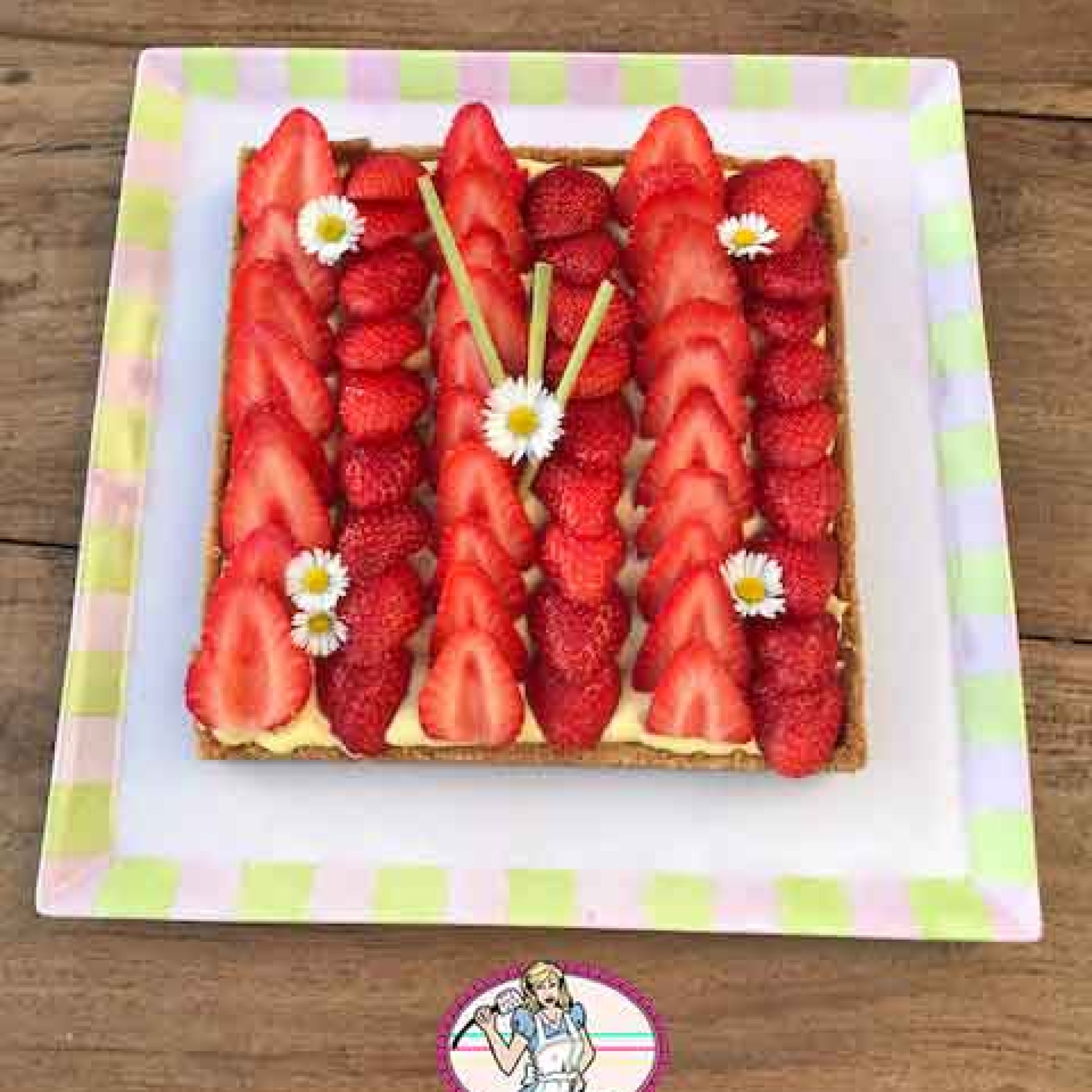 Tarte aux fraises et crème Magik à la citronnelle