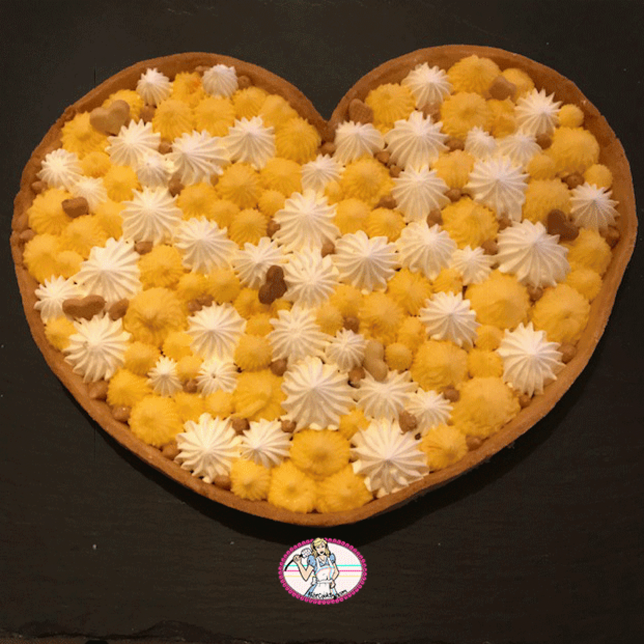 Tarte mandarine yuzu et praliné